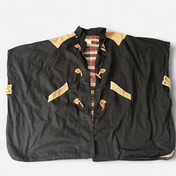Mulberry Jackets & Blazers - Vintage Mulberry Street Black and Tan Corduroy Poncho